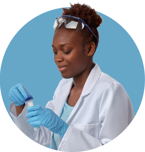 Woman collecting a sample in a lab